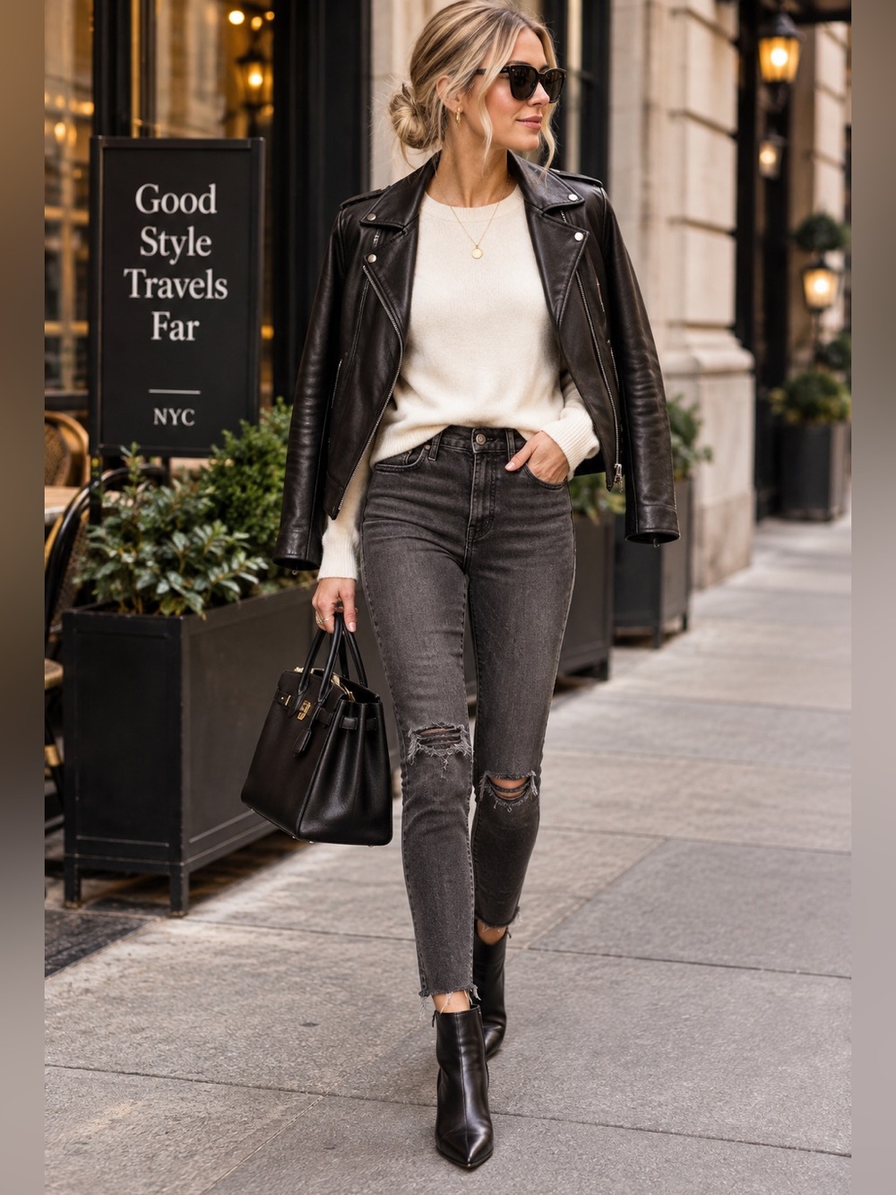 Madewell 9” High Rise Skinny Jeans 26 Black Gray Distressed Ripped Raw Hem